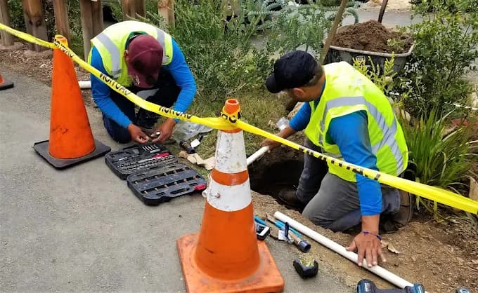Irrigation system pipe work on O'ahu