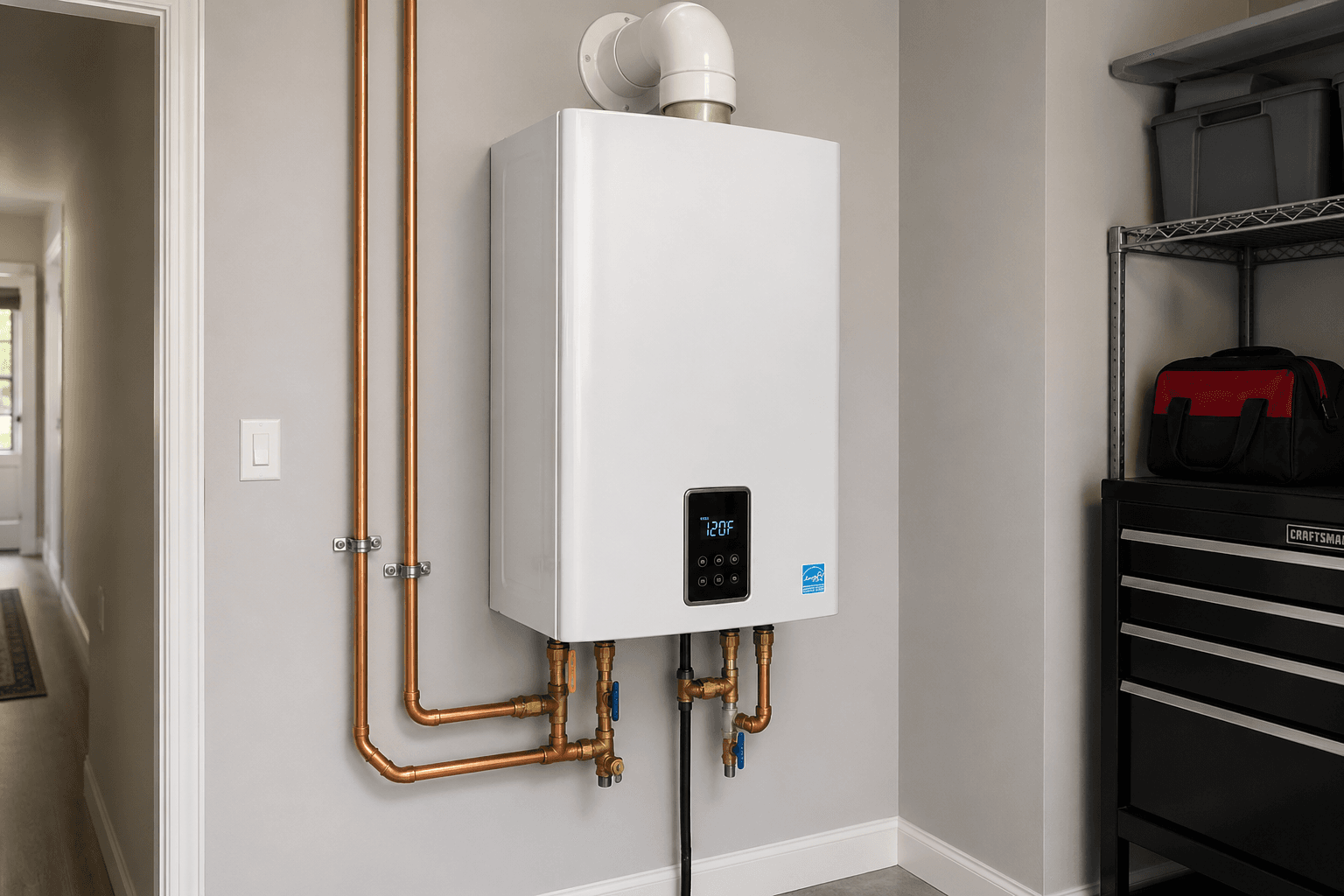 Tankless water heater installation in O'ahu home